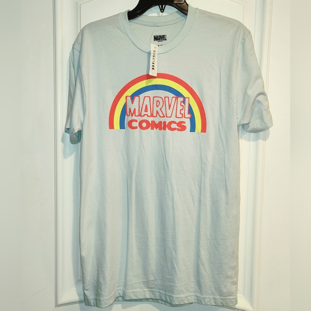BRAND NEW VINTAGE MARVEL COMICS GRAPHIC T-SHIRT LIGHT BLUE SIZE LARGE